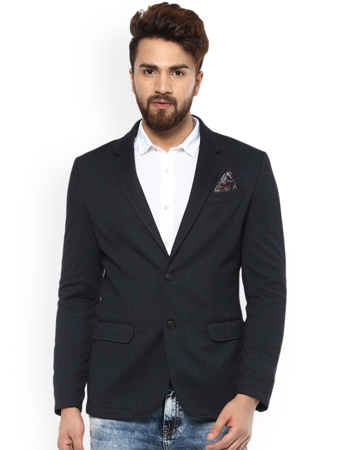 

Mufti Navy Blue Single-Breasted Slim Fit Blazer