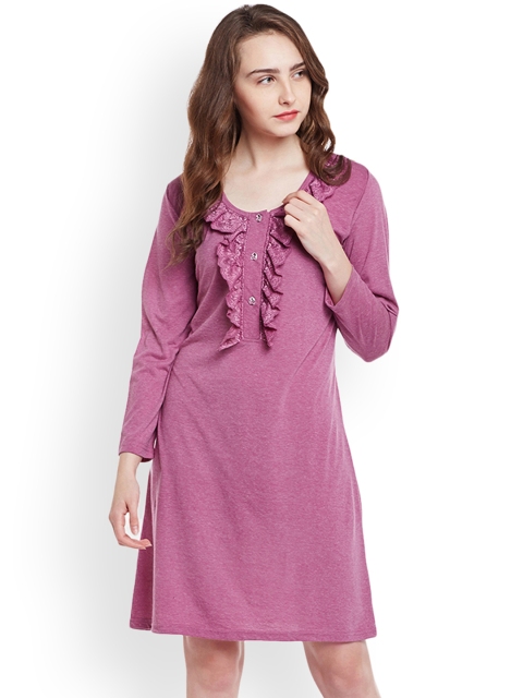 

Claura Women Purple Nightdress cot-62