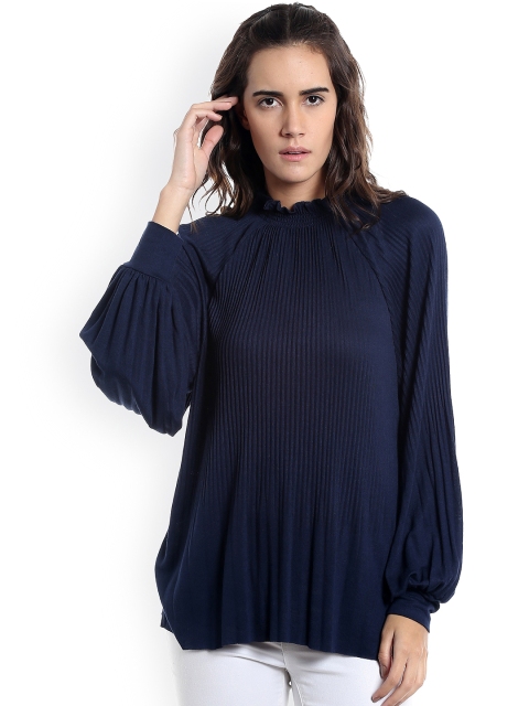 

Vero Moda Women Navy Blue Pleated Top
