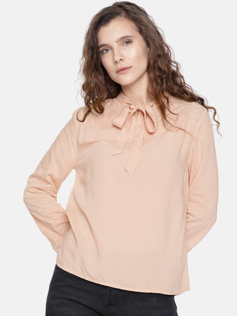 

Vero Moda Women Peach-Coloured Solid Top