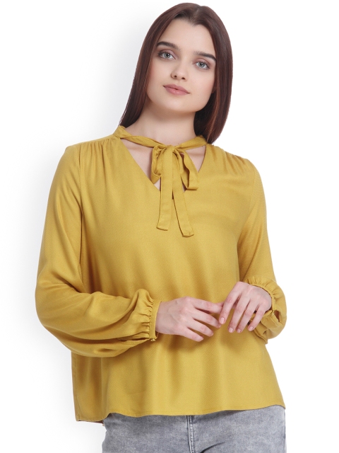 

Vero Moda Women Mustard Yellow Top