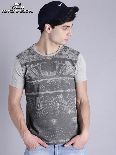 

Kook N Keech Marvel Men Grey Printed Thor Round Neck T-shirt