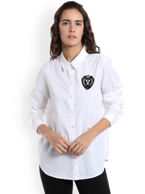 

Vero Moda Women White Regular Fit Solid Casual Shirt