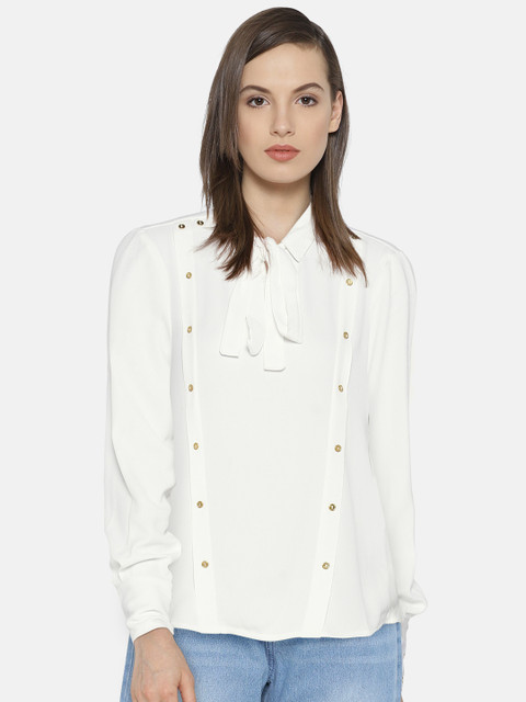 

Vero Moda Women White Solid Shirt Style Top