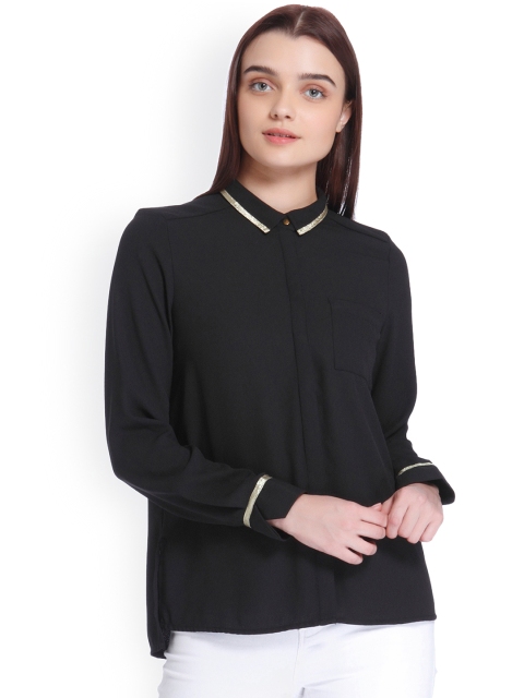 

Vero Moda Women Black Regular Fit Solid Casual Shirt