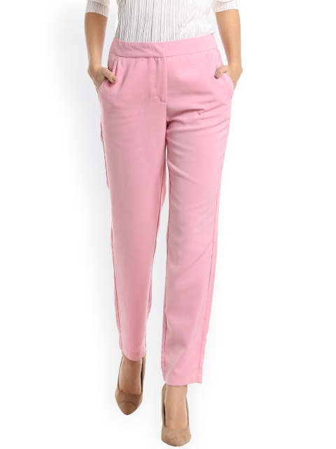 

Vero Moda Women Pink Slim Fit Solid Regular Trousers