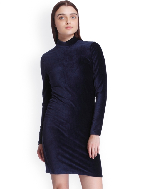 

Vero Moda Women Navy Solid Sheath Dress, Navy blue