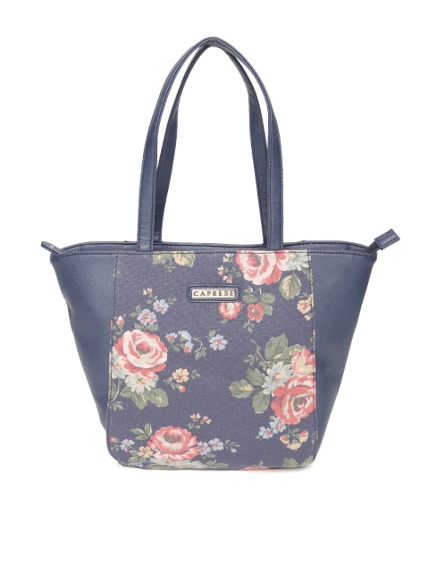 

Caprese Navy Blue & Pink Floral Print Shoulder Bag