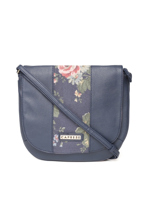 

Caprese Navy Solid Sling Bag, Navy blue