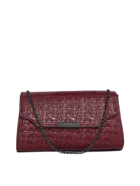

Caprese Maroon Textured Clutch