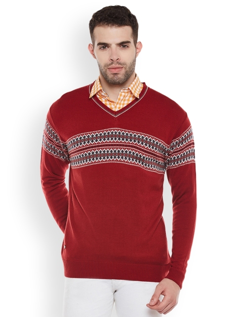 

Duke Men Red Solid Pullover