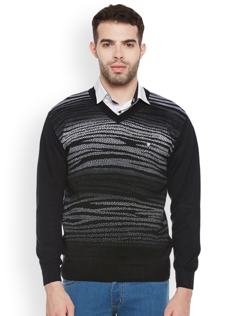 

Duke Men Black Patterned Pullover