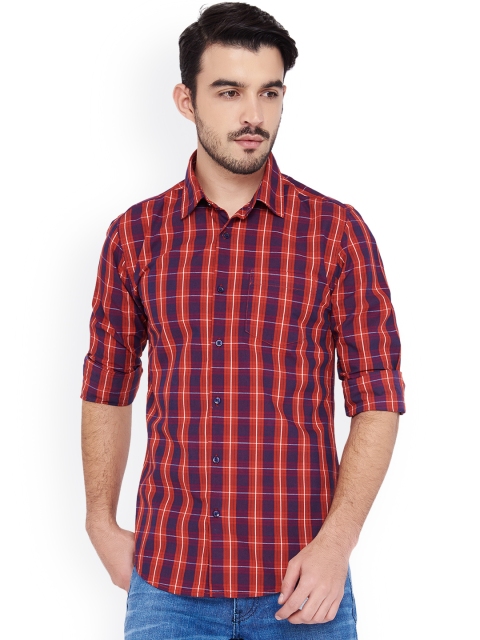 

IVOC Men Red & Black Slim Fit Checked Casual Shirt