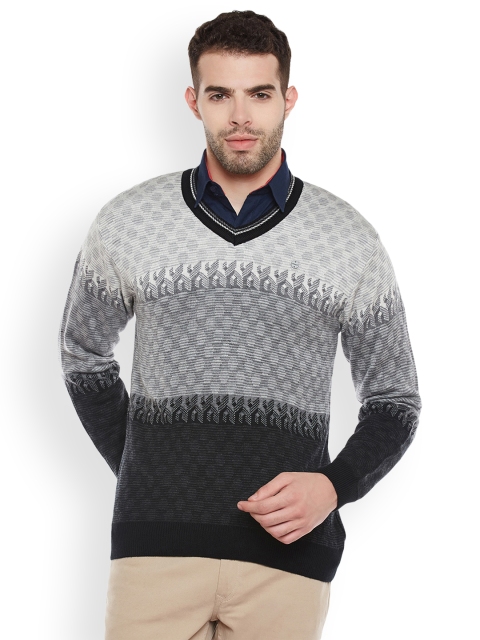 

Duke Men Grey Solid Sweater