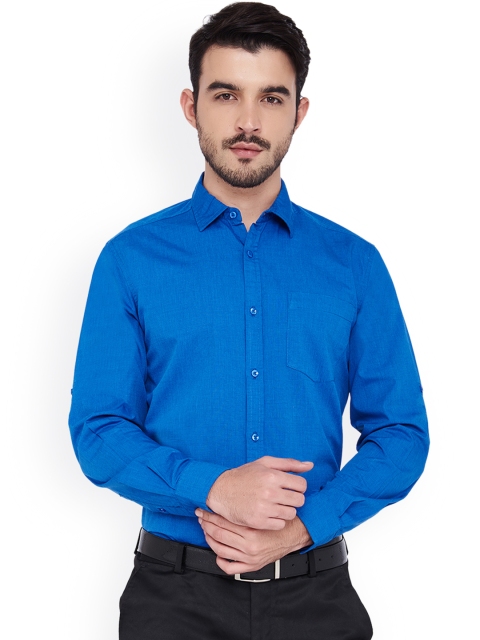 

IVOC Men Blue Solid Casual Shirt