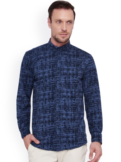 

IVOC Men Blue Slim Fit Printed Casual Shirt