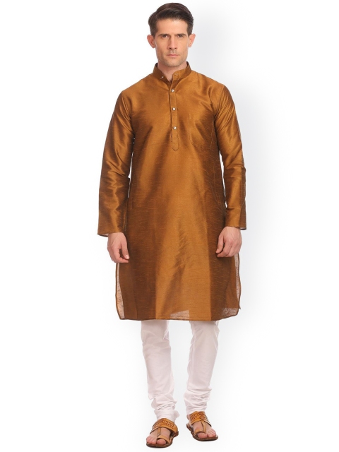 

Wintage Men Brown & White Solid Kurta with Pyjamas
