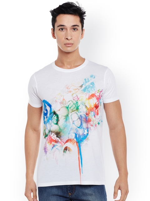 

Marvel by Wear Your Mind Men White Printed Round Neck T-shirt