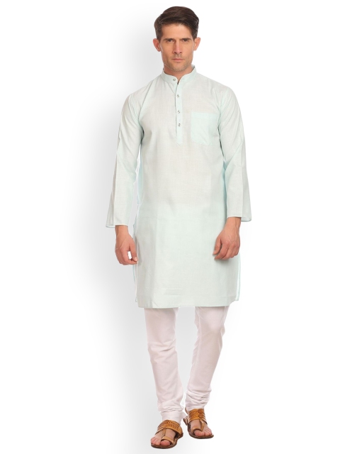 

Wintage Men Green & White Solid Kurta with Pyjamas