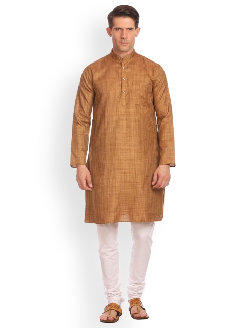 

Wintage Men Brown & White Solid Kurta with Pyjamas