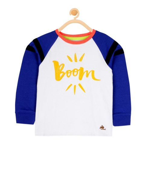 

Cherry Crumble Kids White & Blue Printed Sweatshirt