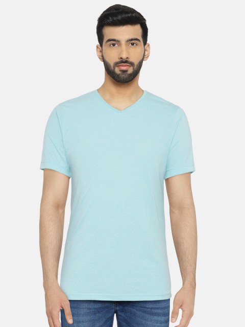 

Foreign Culture Men Pack of 2 Solid V-Neck T-shirts, Blue
