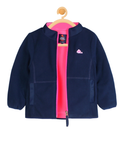 

Cherry Crumble Kids Navy Blue Solid Jacket