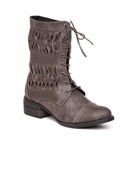

Zebba Women Brown Cut-Out Heeled Boots