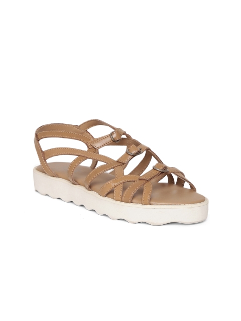 

Zebba Women Brown Solid Leather Flats