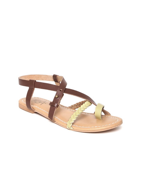 

Zebba Women Yellow & Brown Leather Flats