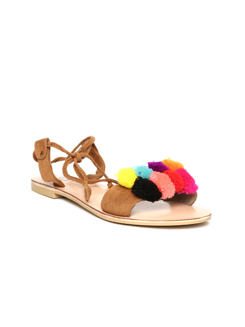

Zebba Women Multicoloured Solid Suede Open Toe Flats, Multi