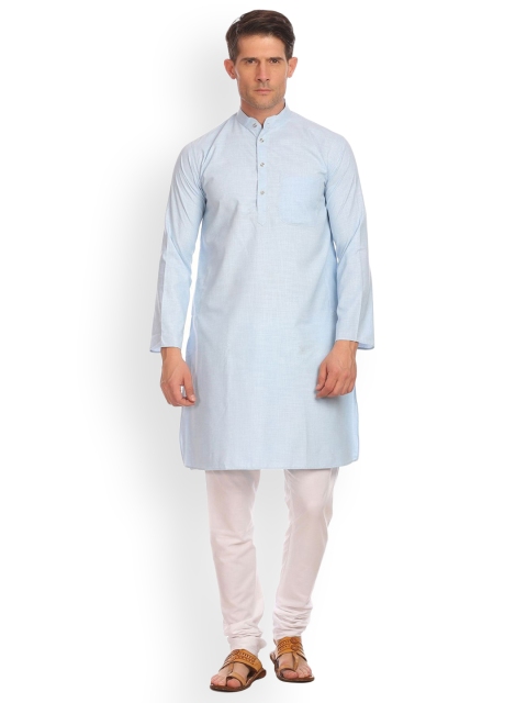 

Wintage Men Blue Solid Kurta with Pyjamas