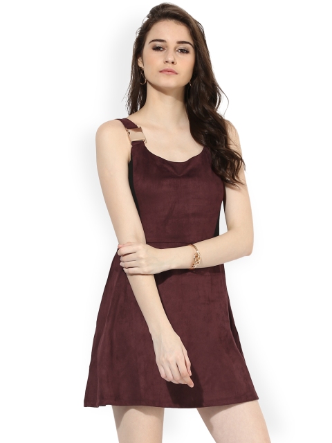 

Kazo Women Brown Solid A-Line Dress