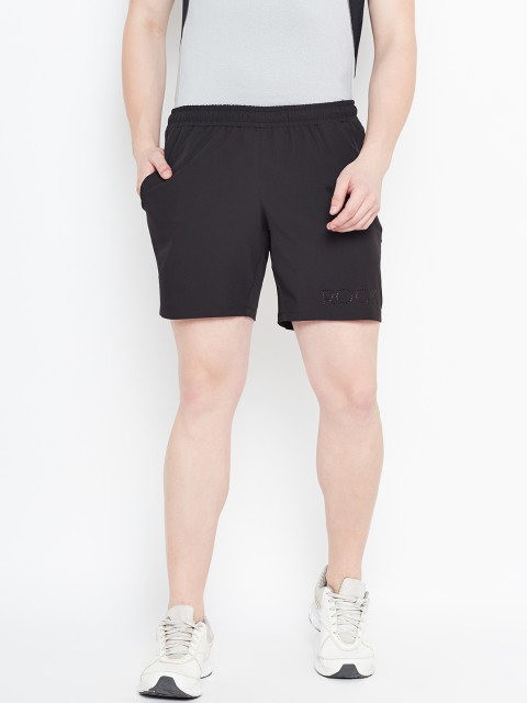 

rock.it Men Black Solid Sports Shorts