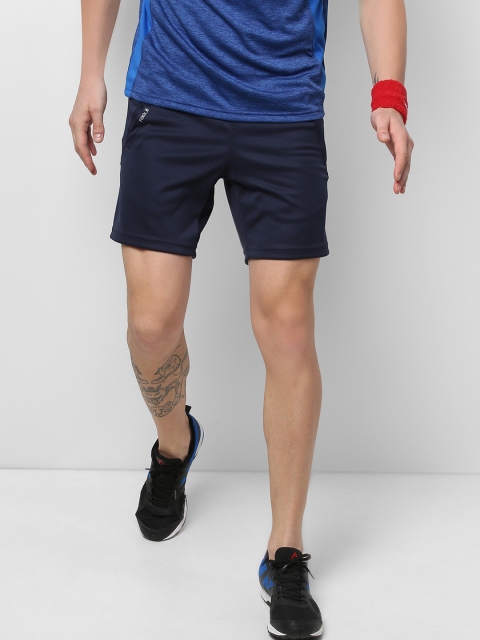 

rock.it Men Navy Solid Swift Dry Regular Fit Sports Shorts, Navy blue