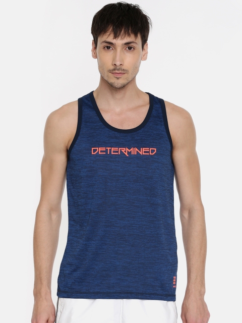 

rock.it Men Blue Printed Swift Dry Round Neck T-shirt