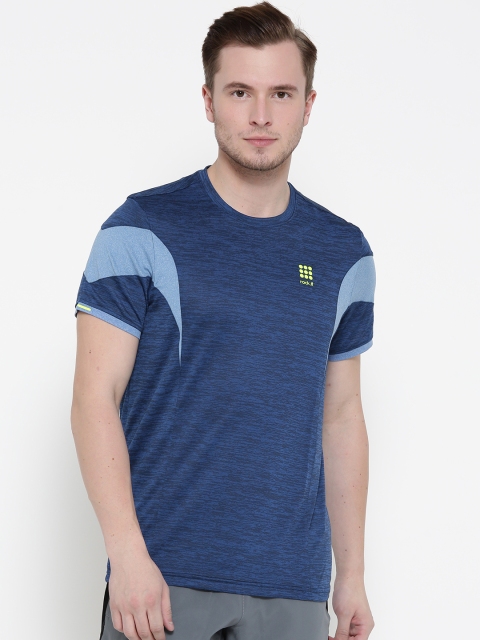

rock.it Men Blue Solid Round Neck T-shirt