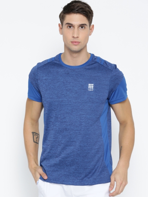 

rock.it Men Blue Solid Round Neck T-shirt