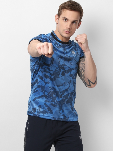 

rock.it Men Blue Printed Round Neck T-shirt
