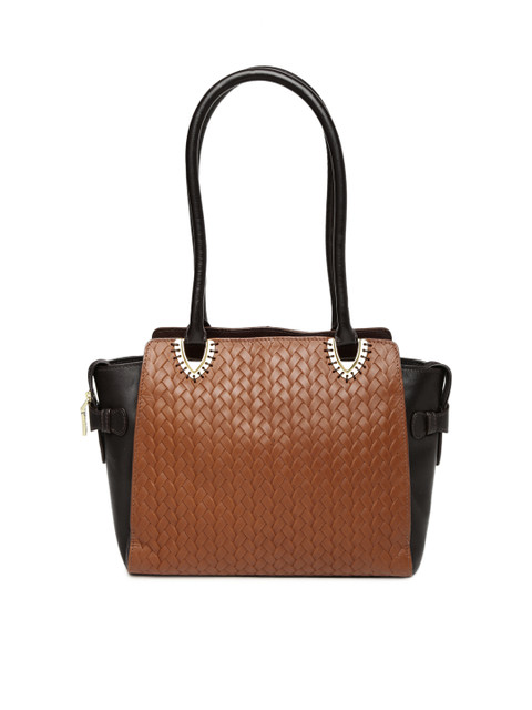

Hidesign Brown Textured Leather Shoulder Bag