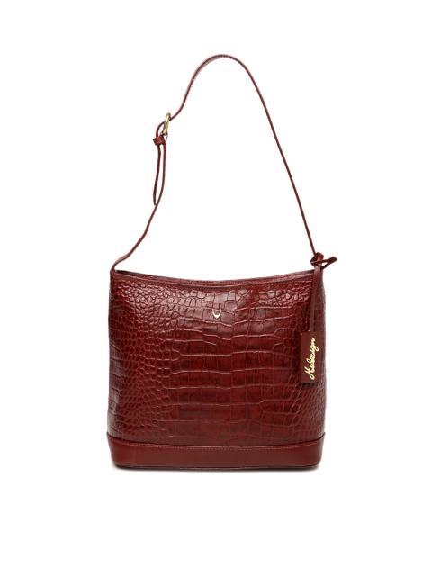

Hidesign Maroon Textured Leather Shoulder Bag