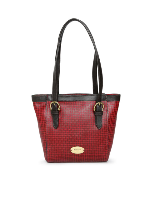 

Hidesign Maroon Textured Leather Shoulder Bag