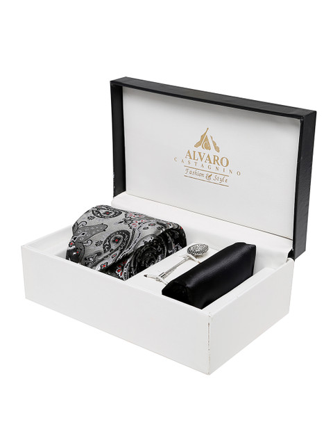

Alvaro Castagnino Men Grey & Black Accessory Gift Set