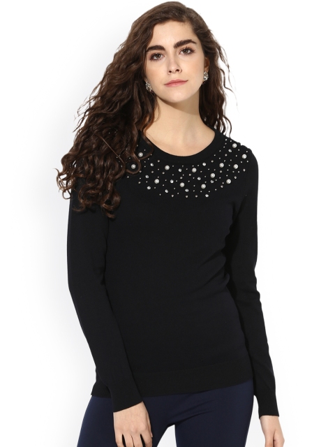 

Kazo Women Black Solid Pullover