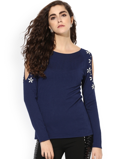 

Kazo Women Blue Solid Pullover