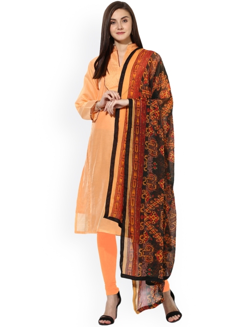 

Saree mall Orange Silk Blend Unstitched Dress Material