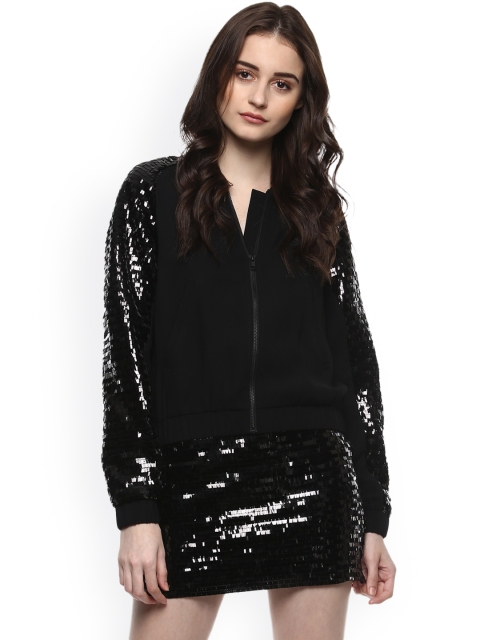 

Kazo Women Black Solid Bomber