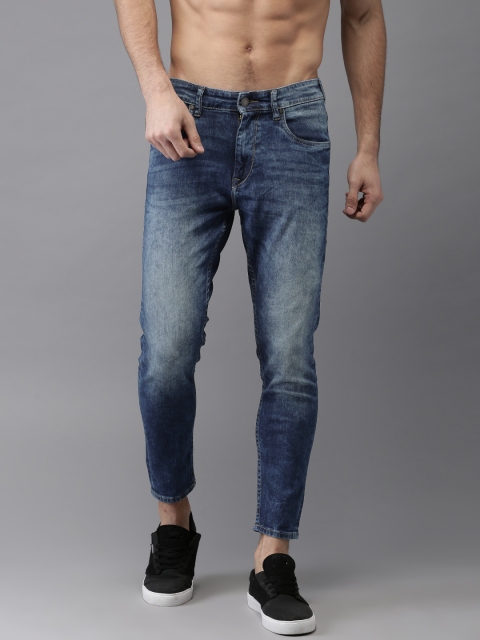 

Moda Rapido Men Blue Slim Fit Mid-Rise Clean Look Stretchable Cropped Jeans