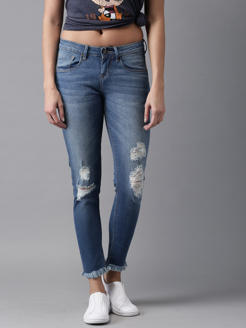 

Moda Rapido Women Blue Skinny Fit Mildly Distressed Stretchable Jeans