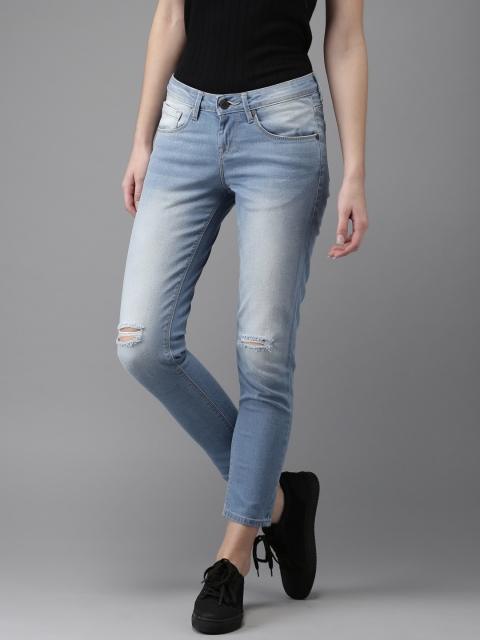 

Moda Rapido Women Blue Skinny Fit Mid-Rise Low Distress Stretchable Jeans